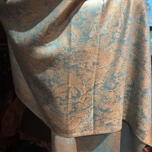 Vintage style Turquoise paisley pashmina shawl